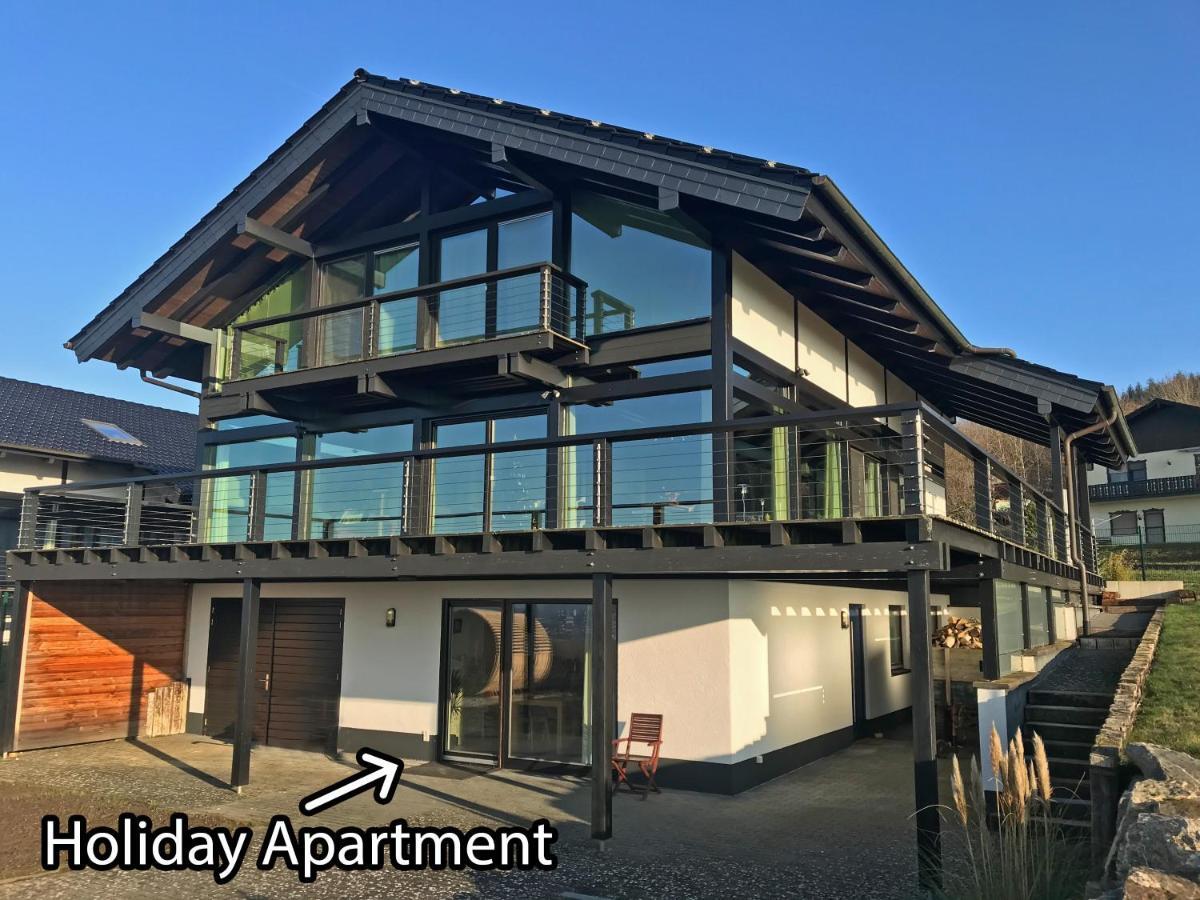 Hunsrueck Valley View Apartment With Cedar Sauna Bruschied Exterior photo